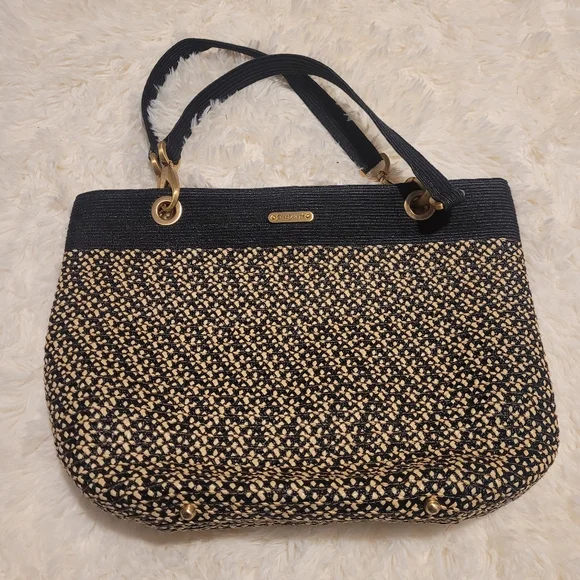 Eric Javits Bags Eric Javits Woven Black Straw Gold Hardware
